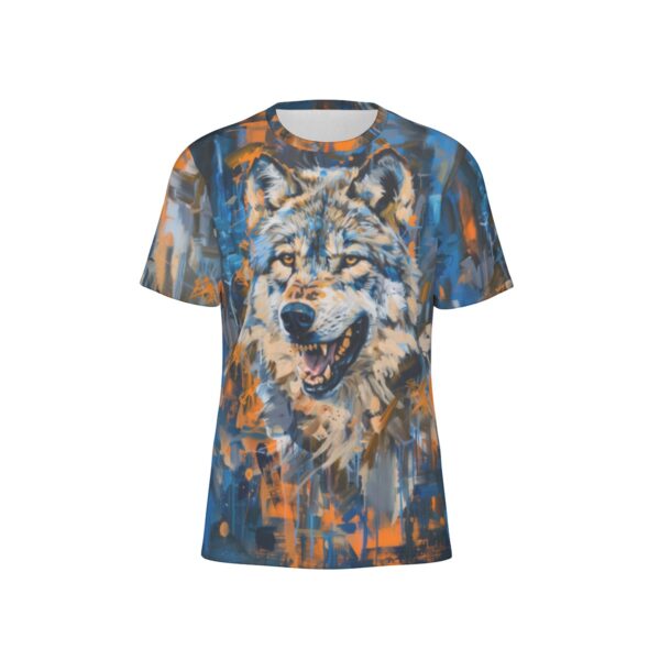 Abstract wolf front view all-over-print cotton t-shirt