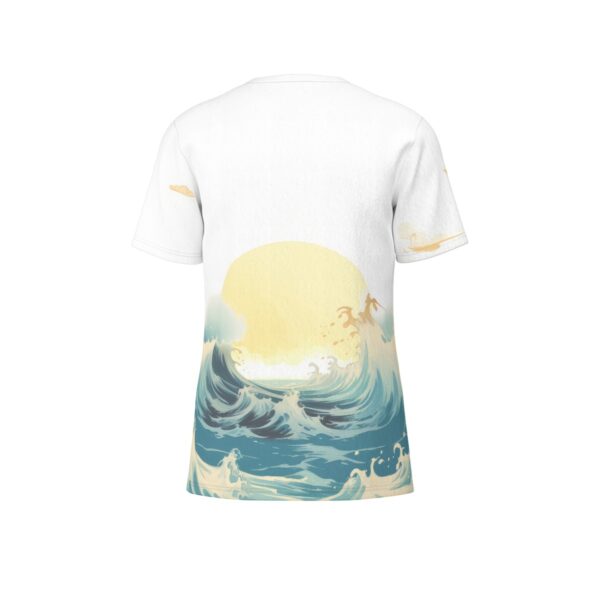 Cat captain in the sea back view all-over-print cotton t-shirt